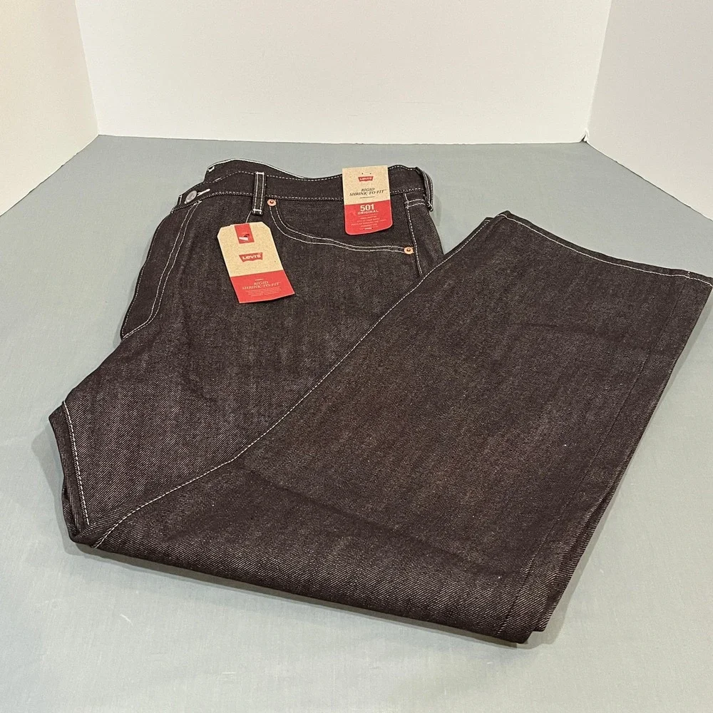 Levi's 501 Original Jeans Mens 40x30 Brown Rigid Shrink-To-Fit Straight Leg